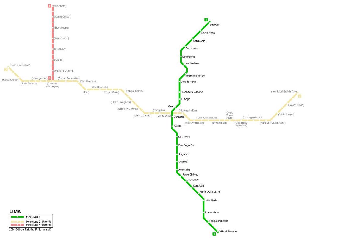 Peta subway Lima 