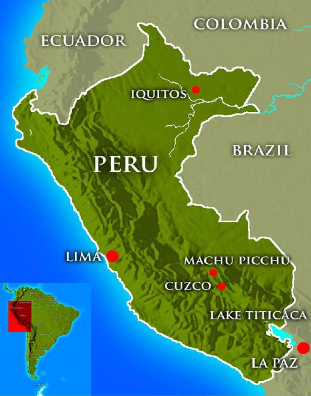 peta yang menunjukkan peru