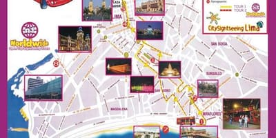 Peta wisata dari Lima peru